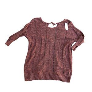 KNITTED & KNOTTED Anthropologie Linen Blend Sweater Women's Medium Open …​